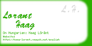 lorant haag business card